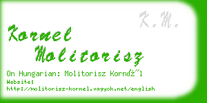 kornel molitorisz business card